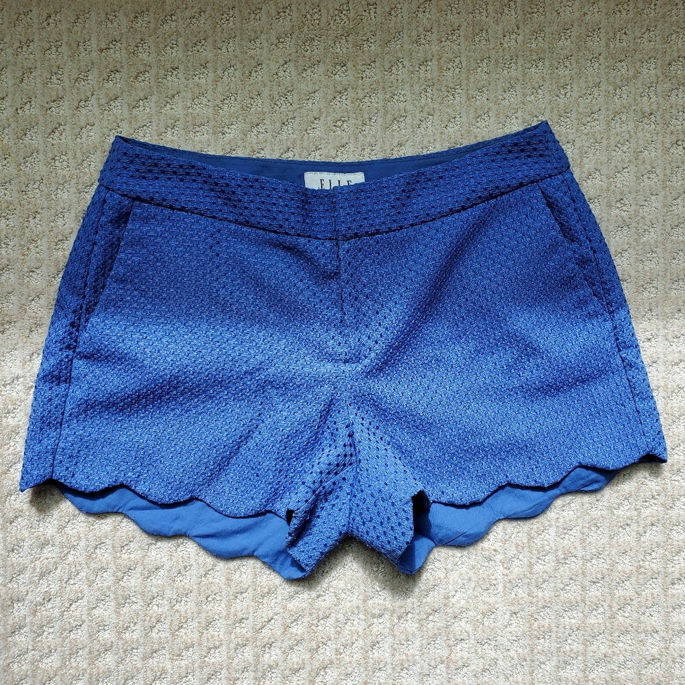 Elle Scallop Hem Blue Shorts